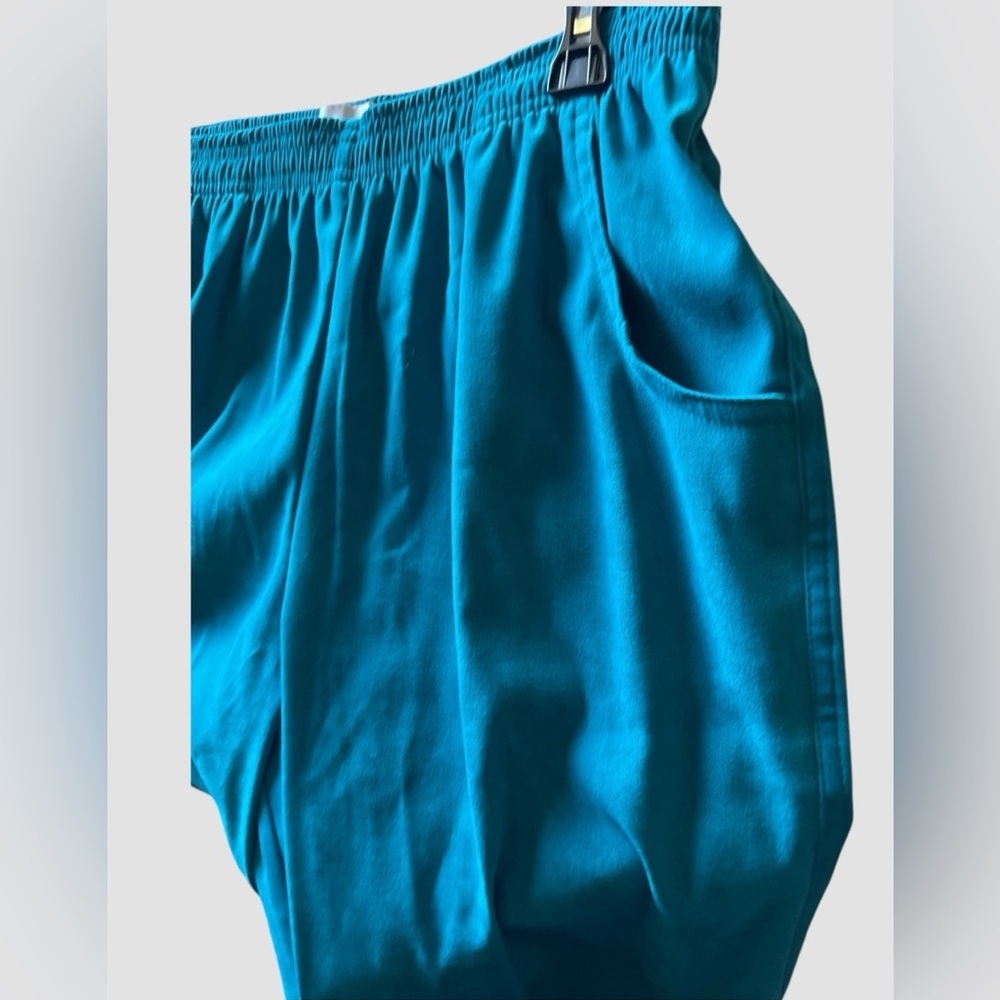 Women’s KORET Zanzibar Stretch Pull On Teal Pants Size 12 Vintage NWOT - Picture 3 of 6